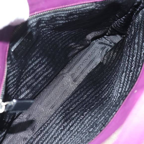 PRADA Leather Hand Bag Purple Auth 80093 - Picture 11 of 16